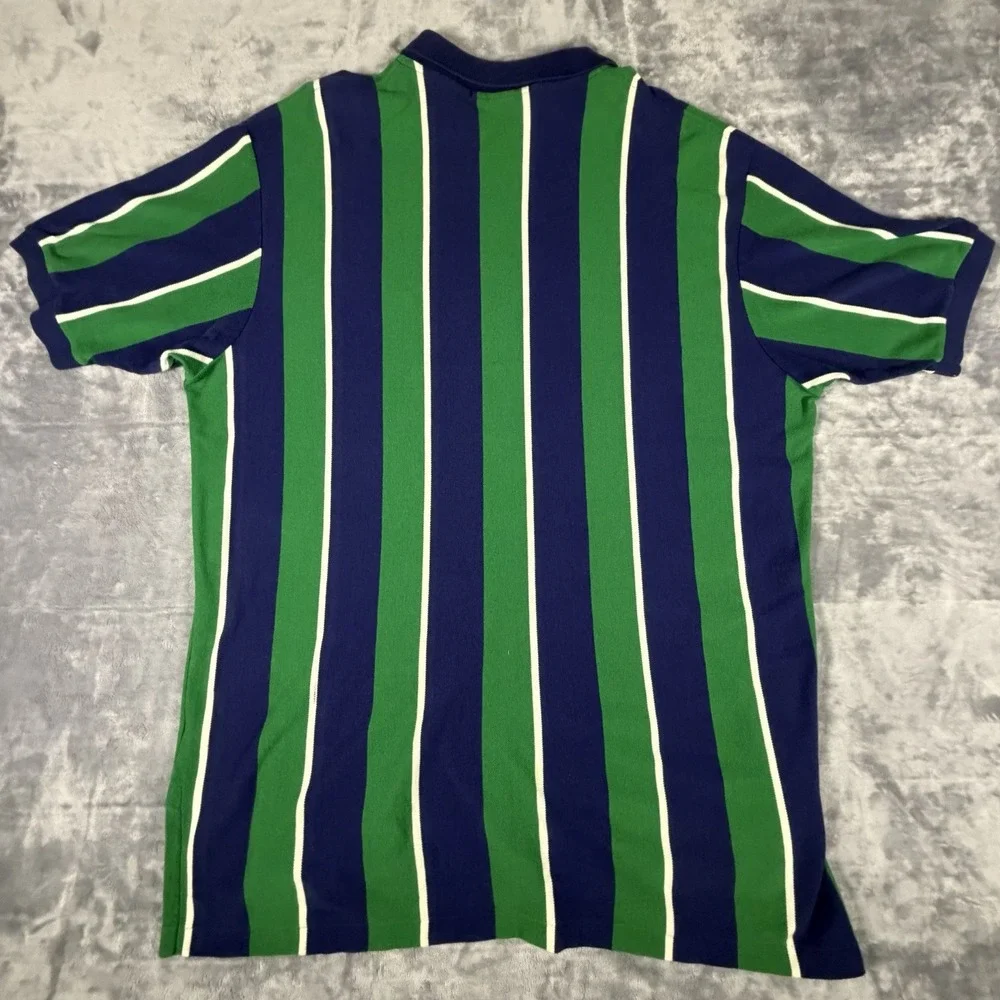 Vtg Polo Ralph Lauren Shirt Men's XL Stripes Crest Embroidery Preppy Y2K Knit